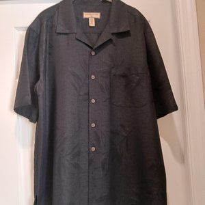 Caribbean Joe Men's Black Short Sleeve Shirt Large